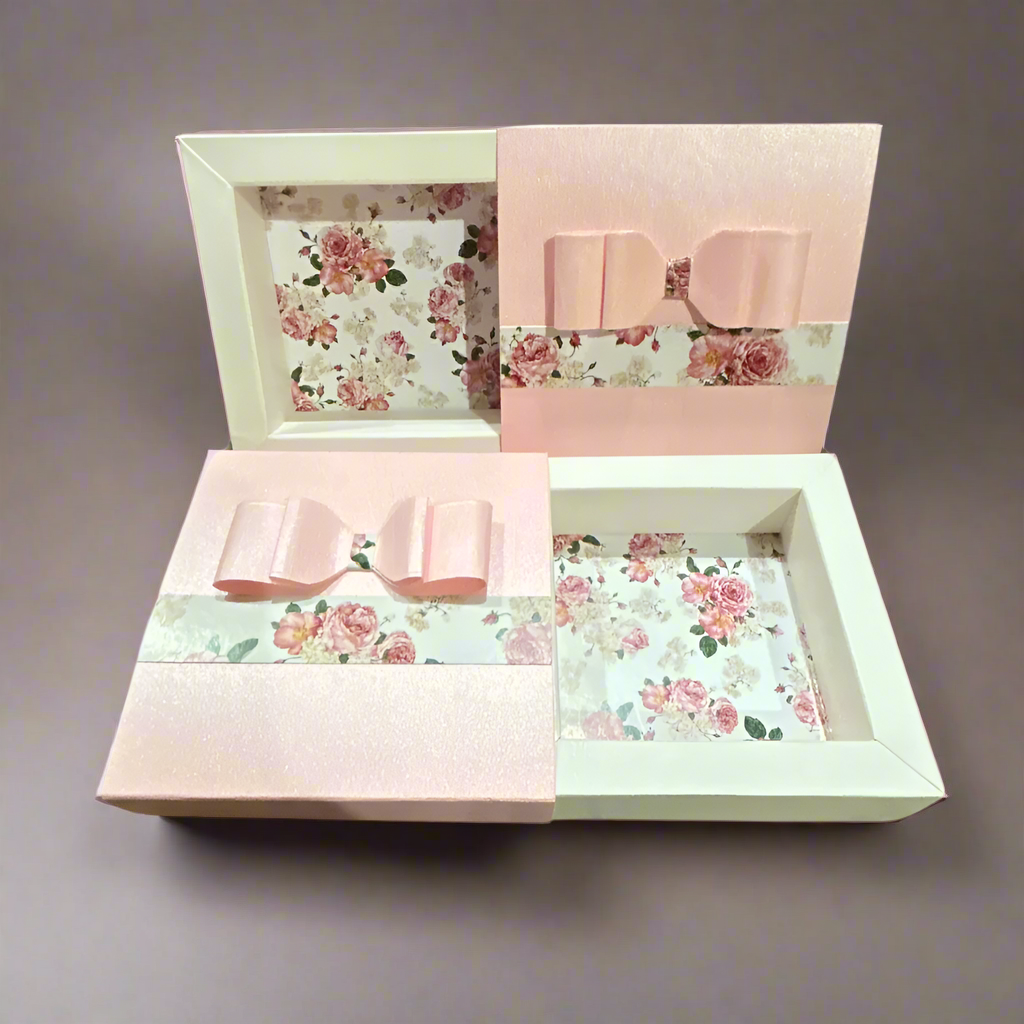 Tres Beau Floral Light Pink Box with Vintage Flowers