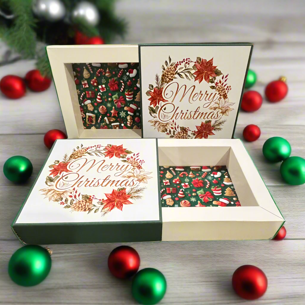 Tres Beau Green Merry Christmas Box