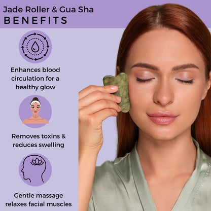 Probelle Jade Roller & Gua Sha Set