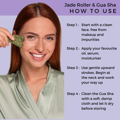 Probelle Jade Roller & Gua Sha Set