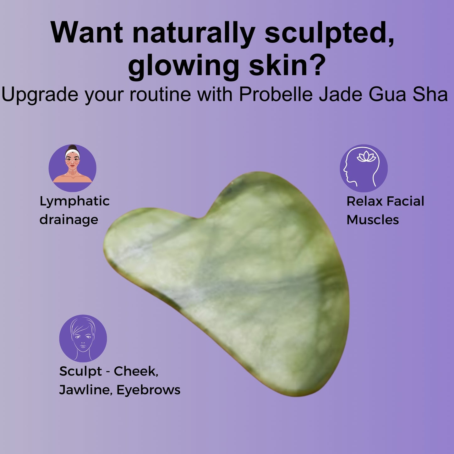 Probelle Jade Roller & Gua Sha Set