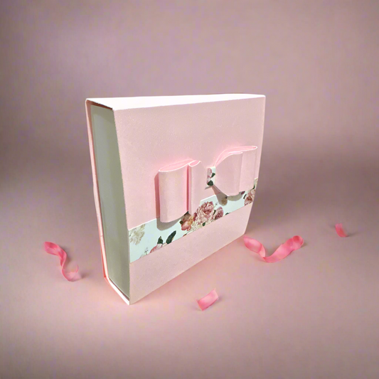 Floral Light Pink Box with Vintage Flowers