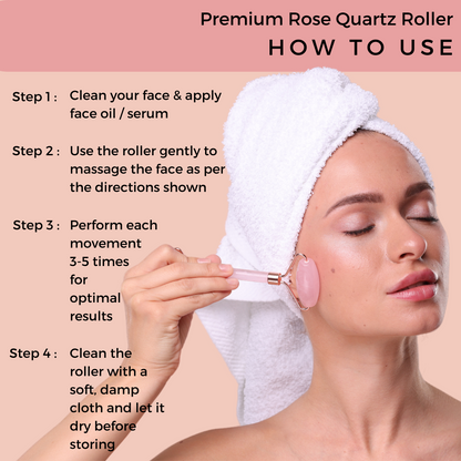 Probelle Premium Rose Quartz Roller & Gua sha Set