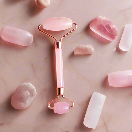 Probelle Premium Jade Roller with Gua sha (Rose Quartz)