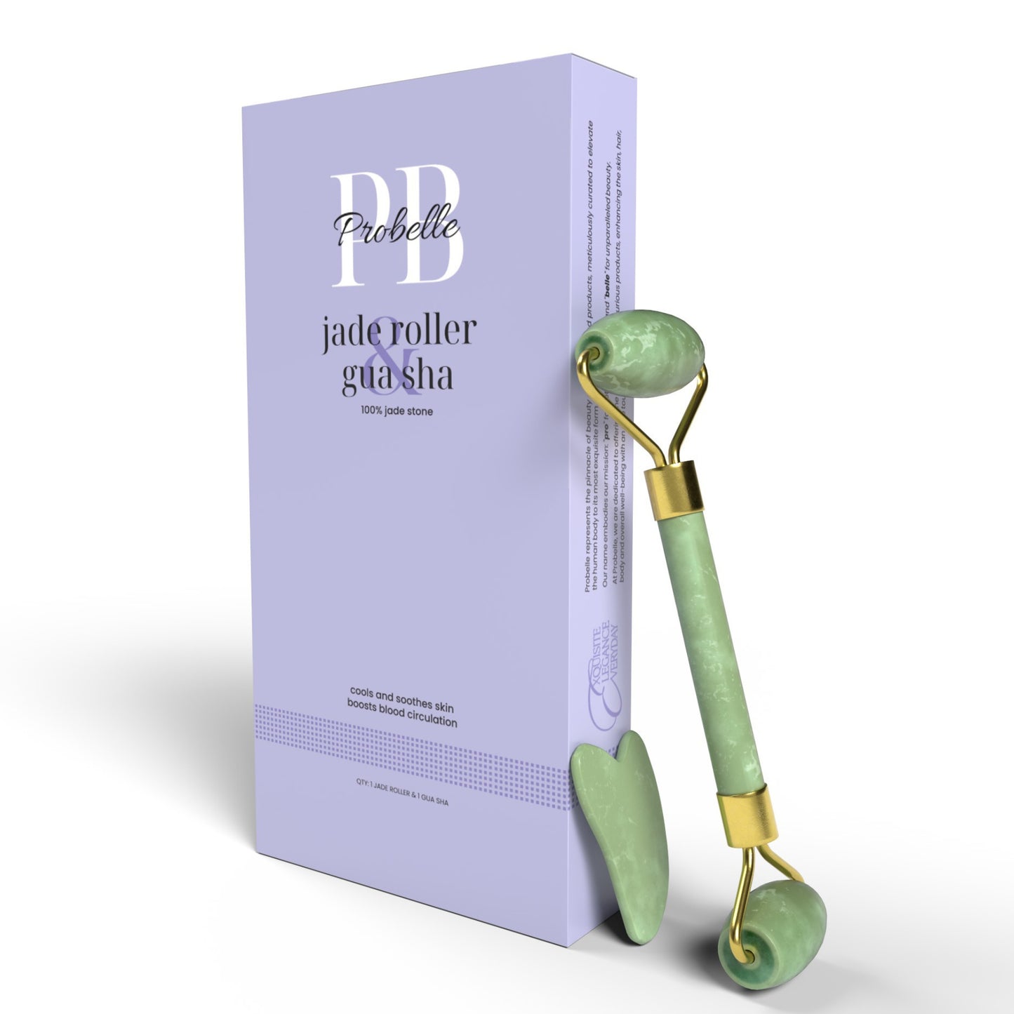 Probelle Jade Roller & Gua Sha Set